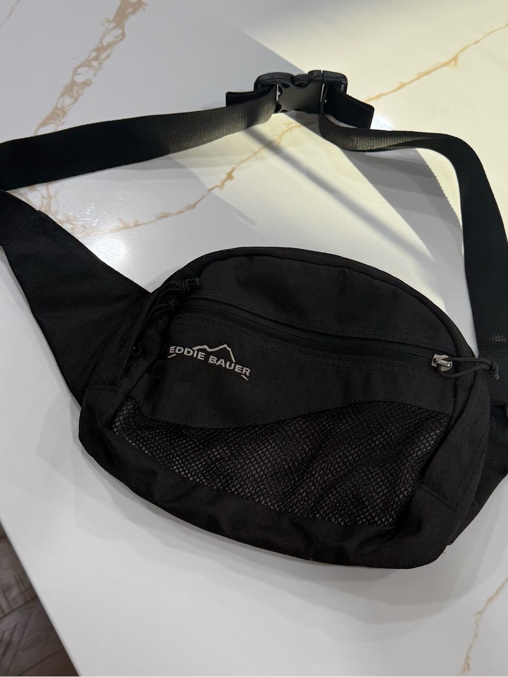 Eddie Bauer Black Mesh Front Waist Pack